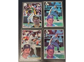 4 Oversized Don Russ '85 Baseball Trading Cards - 3 All- Stars -George Brett, Dave Kingman & Don Mattingly