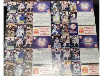 1998 World Champions New York Yankees Burger King (4) Player Card Sheets (Not Separated) & 1999 Schedule