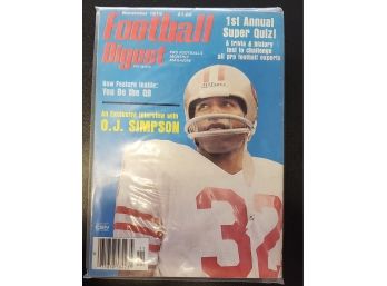 O.J. Simpson On The Cover Of The Nov., 1978 Issue Of Football Digest Magazine
