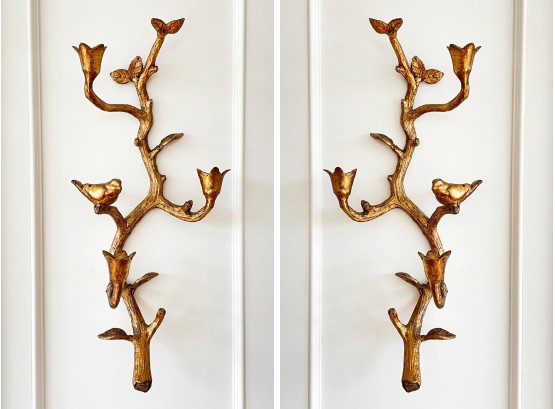 A Pair Of Gilt Twig For Wall Hangings