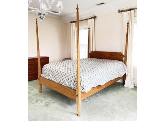 A Gorgeous White Oak Four Poster Queen Size Bedstead