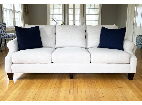 A Modern Upholstered Bahaus Sofa In Neutral Linen