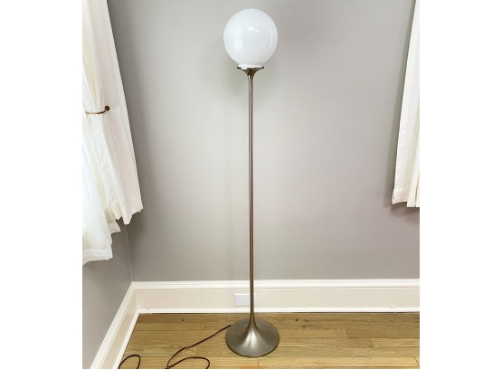 A Modern Chrome Standing Lamp