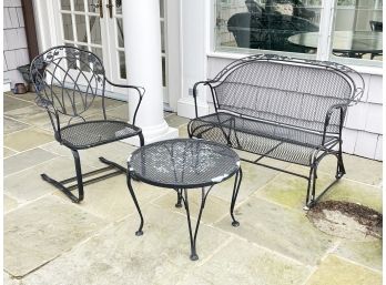 A Vintage Wrought Iron Assortment 'Chantilly Rose' By Woodard And More