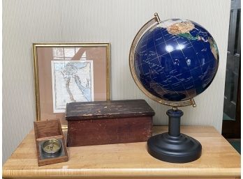 Vintage Boxes And A Globe