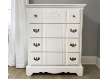 A White Painted Wood Chest Of Drawers