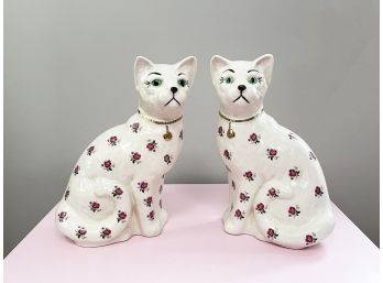 A Pair Of Vintage Staffordshire Cats By Arthur Wood