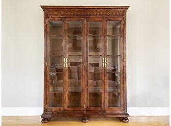 A Large Paneled Oak Cabinet By Henredon