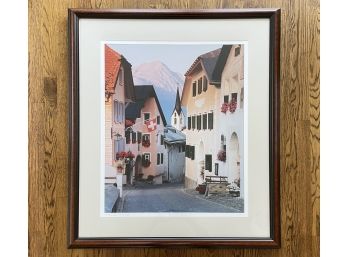 A Framed Original Photograph Of An Alpine Town
