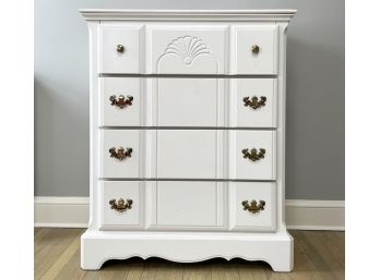 A White Painted Wood Chest Of Drawers