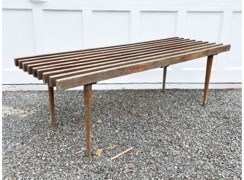 A Mid Century Nelson Style Slat Bench By Thonet