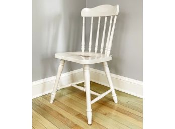 A White Painted Wood Spindle Back Side Chair