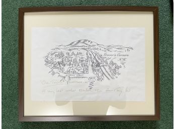 A Framed Map Of 'Grovers Corners' From Recent Broadway Revival Of Our Town, Signed By Tony Walton