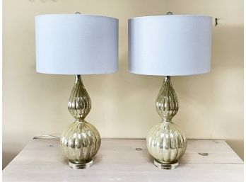 A Pair Of Vintage Mercury Glass Lamps