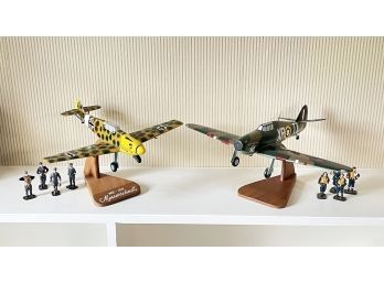 Vintage Model Planes And Metal Military Figurines