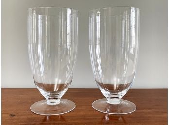 A Pair Of Large Crystal Vases