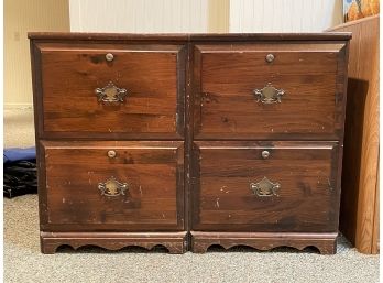 A Pair Of Vintage Pine File Cabinets