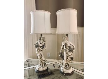 Pair Of Vintage Statue Lamps