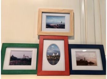 4 Framed MAINE Lighthouse Photographs