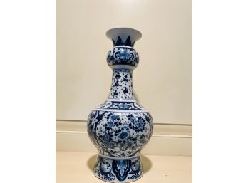 Gorgeous Blue And White Vase With Markings