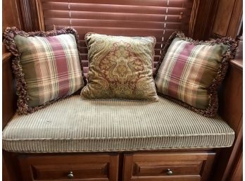 Custom Made Calico Corners Pillows And Bench Cushion  (1 Of 2 Listed In This Auction)