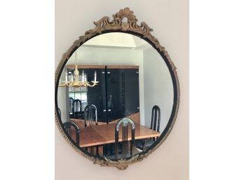 Vintage Round Mirror With Gilt Trim