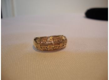 14K Gold Basket Weave Ring 3.13 Grams Size 6
