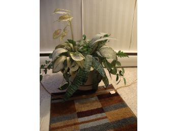 Faux Plant In White Pot
