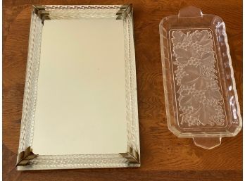 Decorative Mirror Tray & Murano Glass Tray