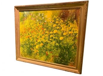 Large Vibrant Meadow Landscape Print On Canvas By Malcolm Thompson