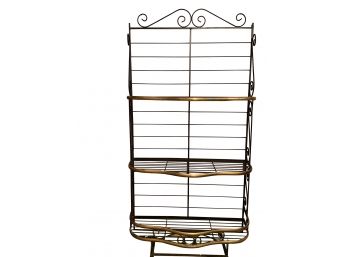 Large Brass And Iron Decorator's Baker's Rack