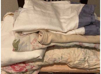 Collection Of Linens (Bella Notte & Yvette Delorme) And Large Curtain