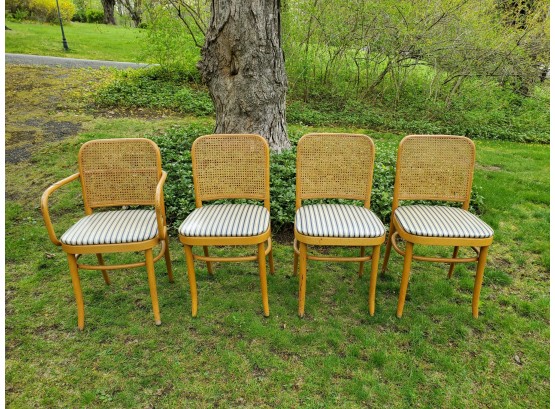 Set Of (4) Vintage Bentwood Chairs - 3 Side And 1 Arm