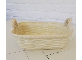 Casafina Pale Yellow Earthenware Basket, Made In Portugal