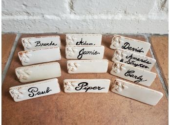 Set Of (12) Hand Painted In Portugal Place Cards