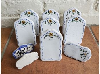 Miscellaneous Lot Of (10) Hand Painted In Portugal Menu And Place Cards