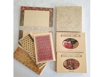 Lot Of Beautiful Stationery From India  2 Partial Postcard Books (vintage Perfume Labels & Thread Box Labels)