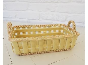 *Yellow Earthenware Basket - Made In Portugal