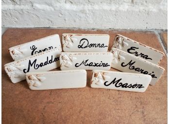 Set Of (8) Hand Painted In Portugal Place Cards