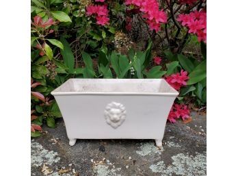 Ivory Planter With Figural Lion Head Design