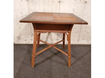 Vintage Bamboo And Rattan Game Table