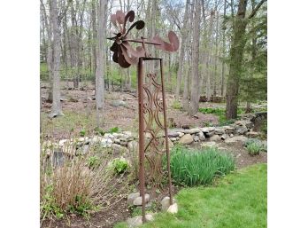 Make A Statement In Your Garden With This 8 Ft Art 'windmill' Sculpture - Beautiful Patina!