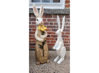 Nice Large 3 Ft Hand Crafted Wooden Rabbit Lot