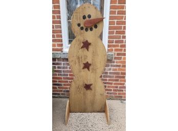 Awesome 5ft Wooden Snowman Holiday Decor