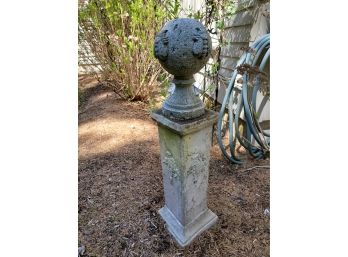 Plastic Or Resin Concrete Look Bee Garden Globe With Tall Base