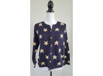 Talbots Hand Knitted Star Cardigan Size L