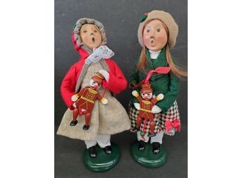Byers Choice Carolers Child With Toy Lot Of 2