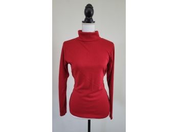 Coldwater Creek Ladies Red Polo Neck Long Sleeve Top Size L