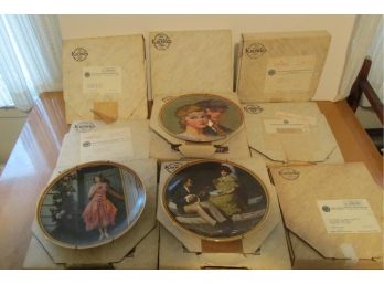 Collection Of 12 Norman Rockwell Plates' Rediscovered  Women' Series