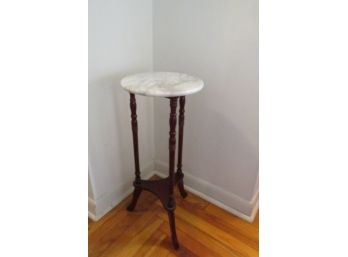 Newer Marble Top Plant Stand / Pedestal.